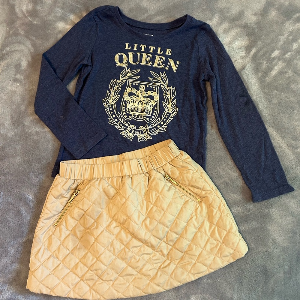 Toddler 4T outfit skirt:3T (fits like 4T) shirt is 4T